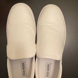 Steve Madden Slip On White Leather Sneaker
